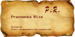 Prazsenka Riza névjegykártya
